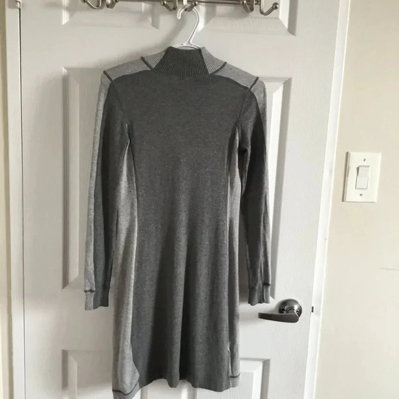 Tommy Bahama 1/4 zip grey sweater dress Midi Round Neck Colorblock size XXS - Picture 3 of 6